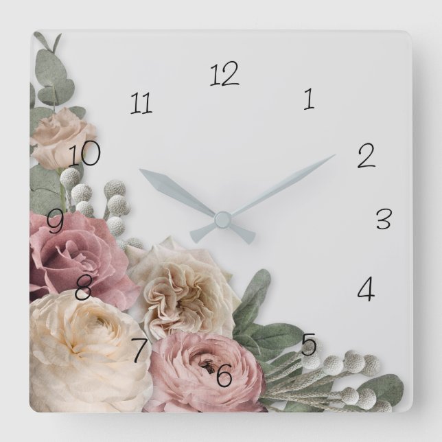 Clock w/#'s Vintage Floral (Front)