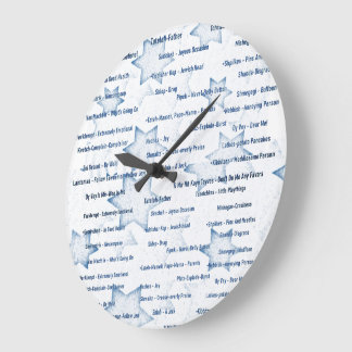 Clock Wall Yiddish Words Jewish Theme