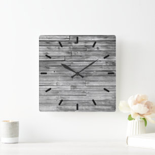 Clock - Weathered Barn Wood