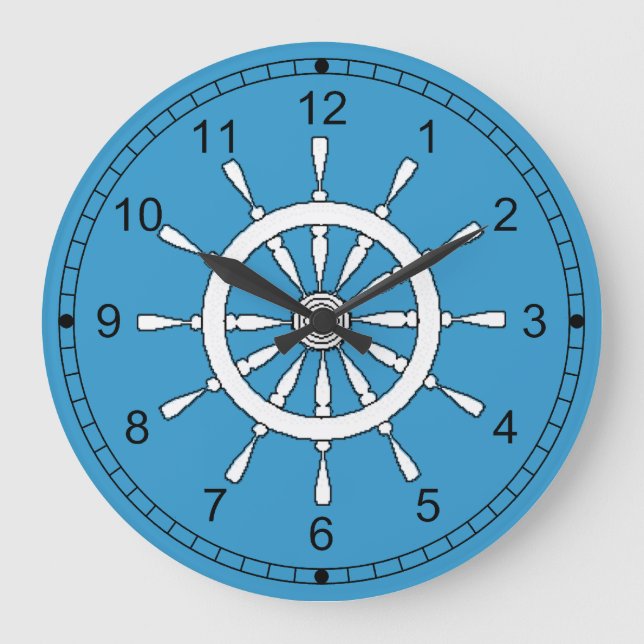 Clock - White Ship Wheel (Front)