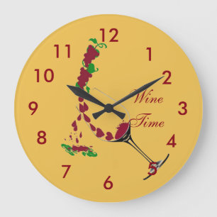 Clock~ Wine Time Large Clock