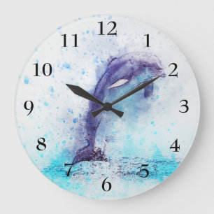 Clock with a beautiful dolphin