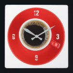 Clock with Americano coffee<br><div class="desc">Modern clock with Americano cooffe cup. Coffe time. Good present for coffeelovers.</div>