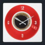Clock with Americano coffee<br><div class="desc">Modern clock with Americano cooffe cup. Coffe time. Good present for coffeelovers.</div>