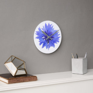 clock with blue cornflower design