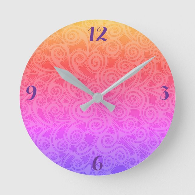 Clock With Colourful Abstract Design (Front)