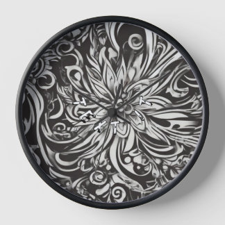 Clock with custom text and abstrqct background