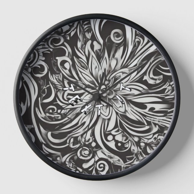 Clock with custom text and abstrqct background (Front)