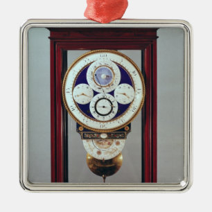 Clock with four dials and the signs of the metal tree decoration