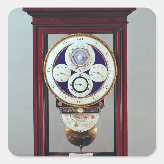 Clock with four dials and the signs of the square sticker (Front)