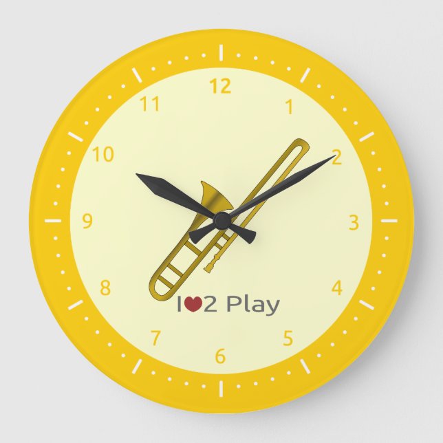Clock with illustration of a trombone (Front)