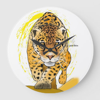 Clock with jaguar or painted leopard