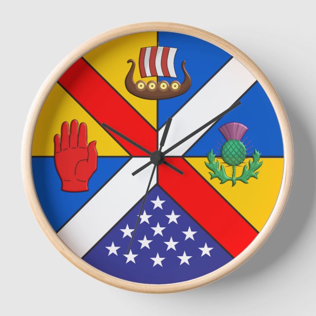 Clock with JamFam Coat of Arms Design (Front)