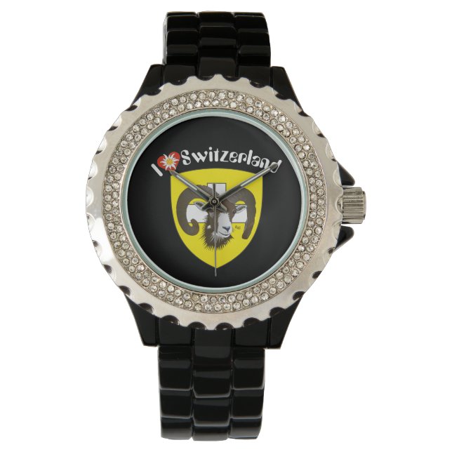 clock with Swiss draft Schaffhausen Switzerland Watch (Front)