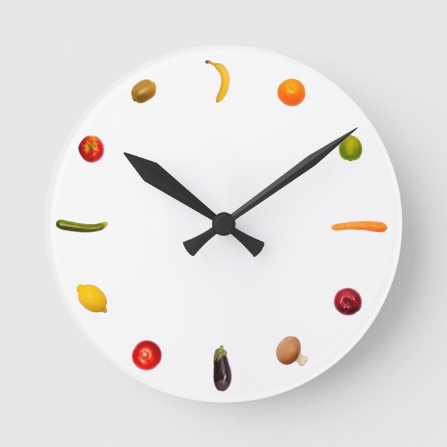 Clock with vegetables and fruits (Front)