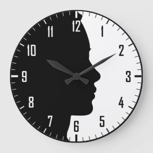 CLOCK - WOMAN FACE PROFILE SILHOUETTE
