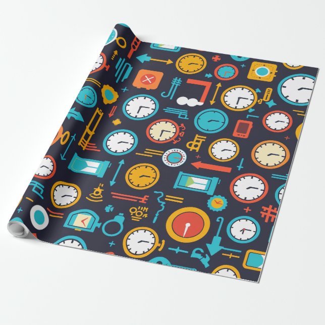 clock wrapping paper (Unrolled)
