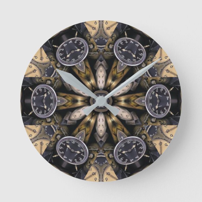 Clockface Kaleidoscope Round Clock (Front)