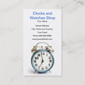clocks and watches shop business card