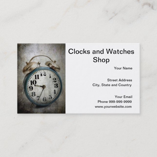clocks and watches shop business card (Front)