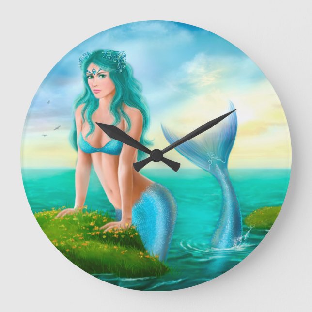Clocks Fantasy beautiful young woman mermaid (Front)