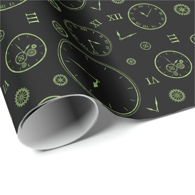 Clocks & Gears Wrapping Paper (Roll Corner)