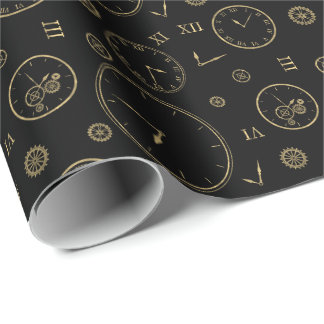 Clocks & Gears Wrapping Paper
