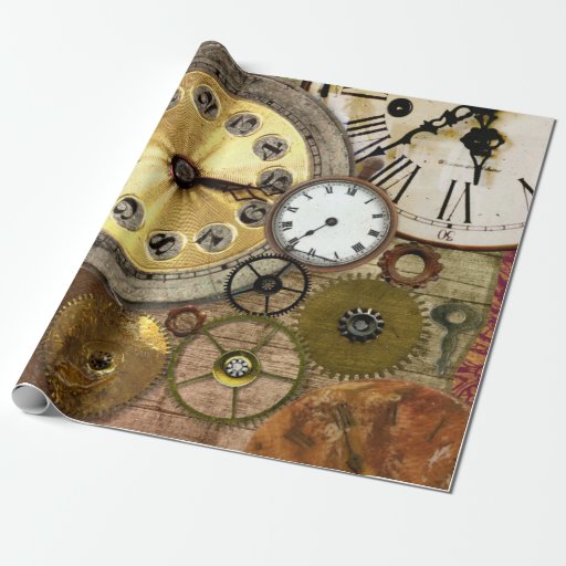 Image of Clocks Rusty Old Steampunk Art Wrapping Paper