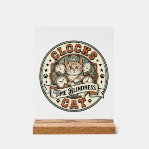 Clocks Time Blindness Cat Clocks Time Blindness Ca Acrylic Sign