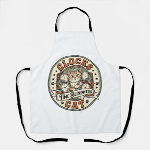 Clocks Time Blindness Cat Clocks Time Blindness Ca Apron