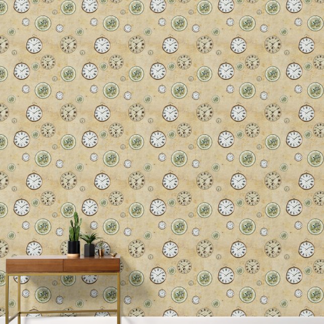 Clocks Vintage Wallpaper (Hallway)