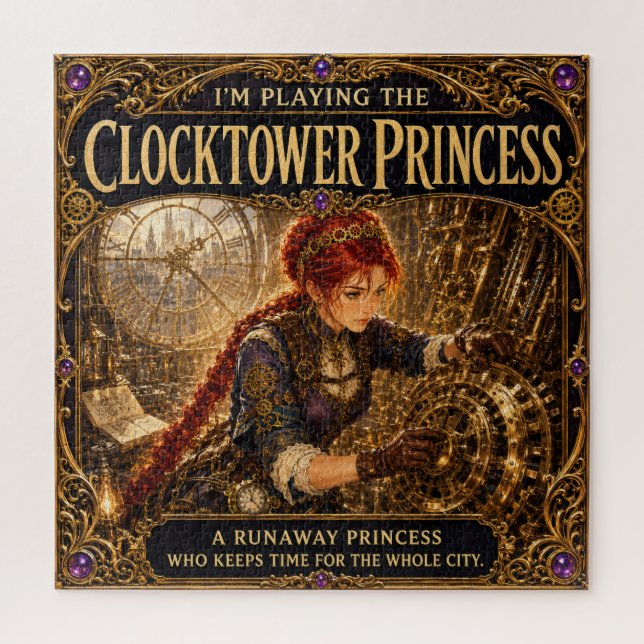 Clocktower Princess Steampunk Roleplaying Heroine Jigsaw Puzzle (Vertical)