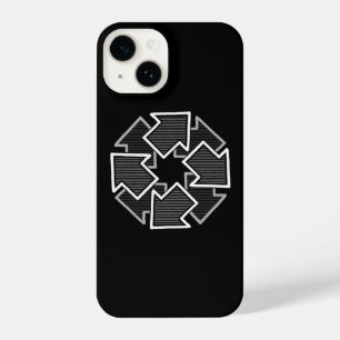 Clockwise Arrows Minimal Geometric Black Variant 2 iPhone 14 Case