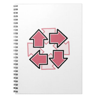 Clockwise Arrows Minimal Geometric Red Notebook