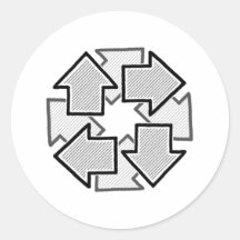 Clockwise Arrows Minimal Geometric White Varient 1