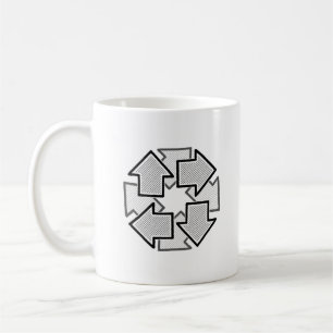 Clockwise Arrows Minimal Geometric White Varient 1 Coffee Mug