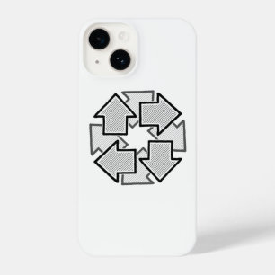 Clockwise Arrows Minimal Geometric White Varient 1 iPhone 14 Case