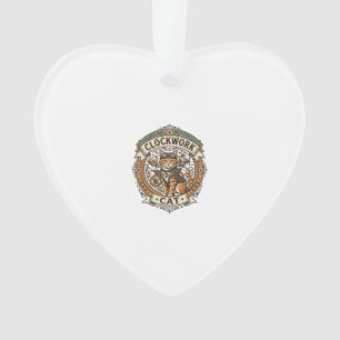 Clockwork Cat Cat Steampunk Vintage Vector Art Shi Ornament