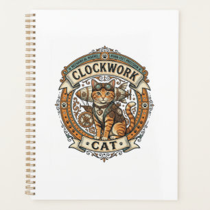 Clockwork Cat Cat Steampunk Vintage Vector Art Shi Planner