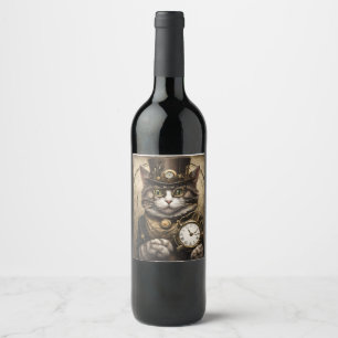 Clockwork Cat Wine Label