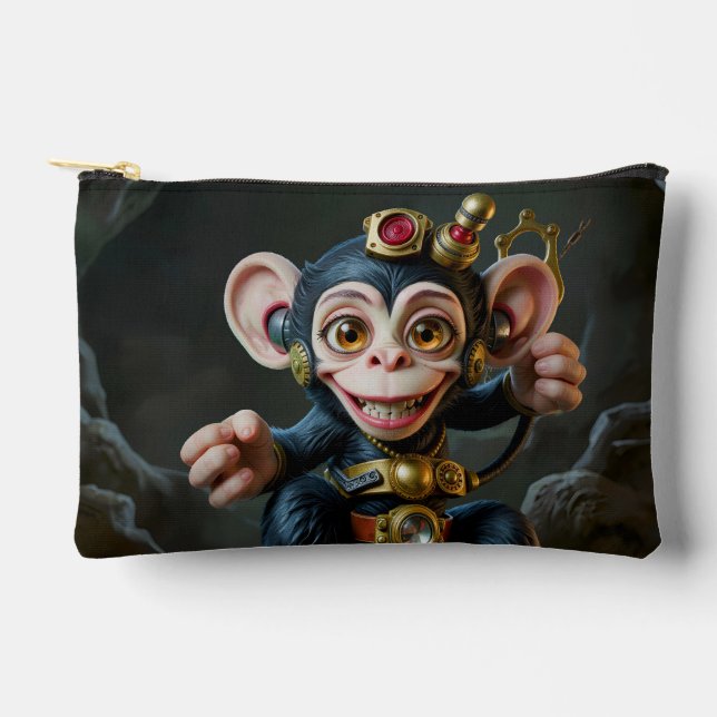 Clockwork Cavekeeper – The Whispering Monkey  Accessory Pouch (Front)
