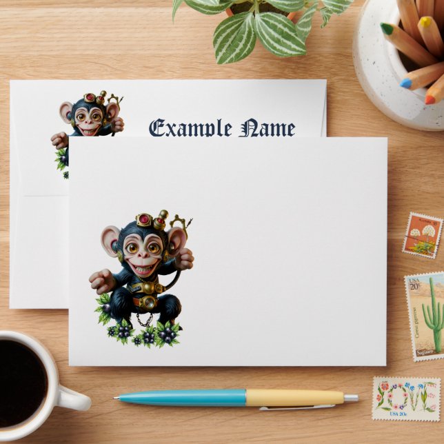 Clockwork Cavekeeper – The Whispering Monkey  Envelope (Desk)