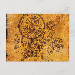 Clockwork Collage Postcard