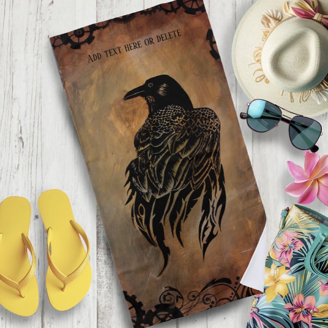Clockwork Raven Beach Towel (Creator Uploaded)