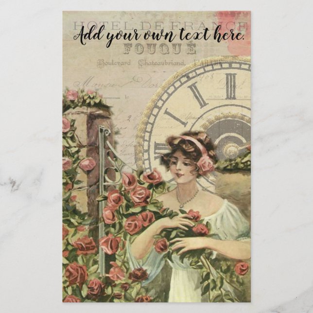 Clockwork Rose Garden Journal Scrapbook Paper (Front)