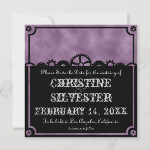 Clockwork Silhouette, 5.25"x5.25" save the date