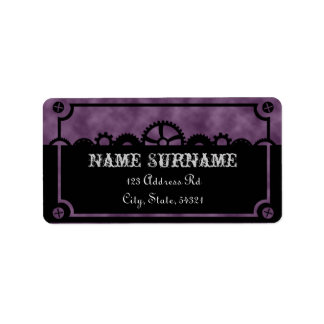 Clockwork Silhouette, wedding address labels