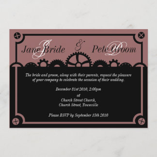 Clockwork Silhouette, wedding invitation