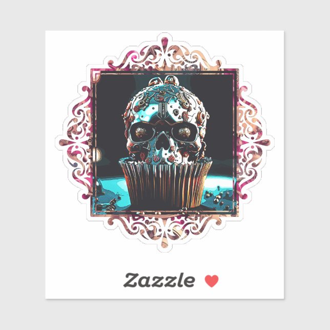 Clockwork Skull Cupcake (Sheet)