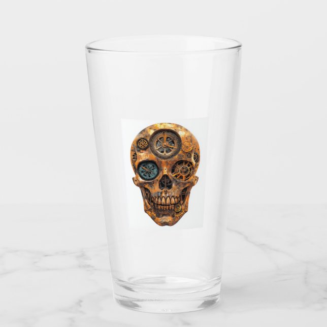 Clockwork Skull Fusion Glass (Front)